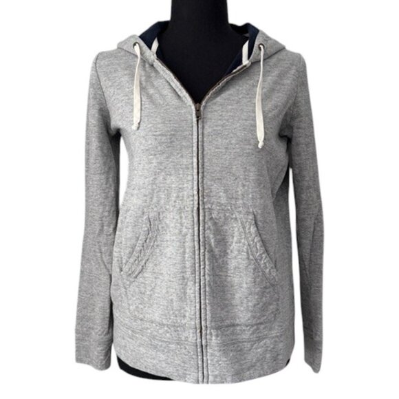 J.CREW Gray Full Zip Hoodie Sweatshirt XS - Picture 1 of 14